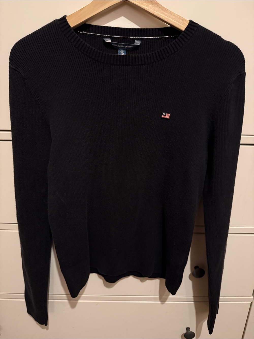 Polo Jeans Company Vintage Women’s Navy RibbedCrewneck Sweater